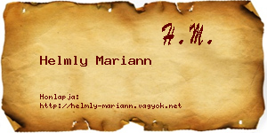 Helmly Mariann névjegykártya