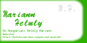 mariann helmly business card